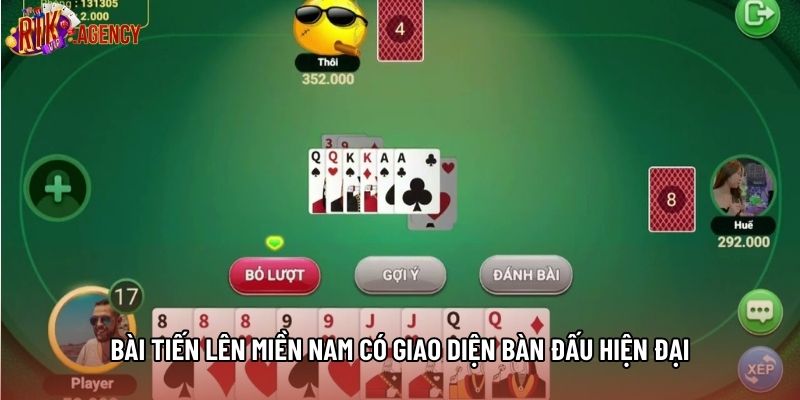 Bài tiến lên miền nam có giao diện bàn đấu hiện đại